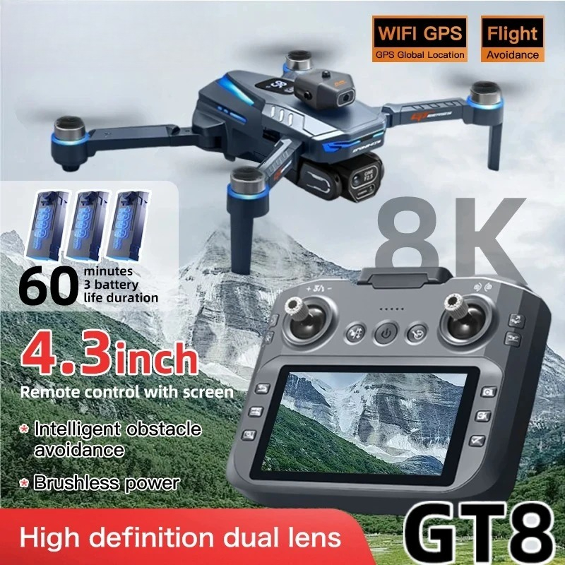 Drone Surveying - โดรนรุ่น Original GT8 8K ระดับมืออาชีพ กล้องคู่